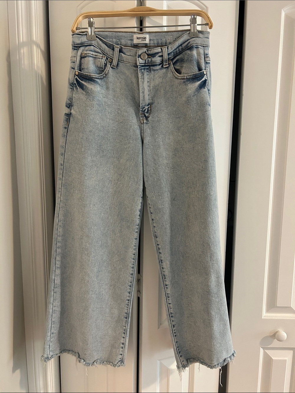 Kensie Light Blue Wide-Leg Crop Jeans